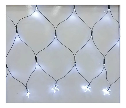 Pisca Rede 160 Leds Branco C/estrela Ponta 8f 6m X 0.48m