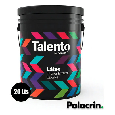 Pintura Látex Blanco Lavable Polacrin Talento Interior Exterior 20L | Envío gratis