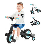 Triciclo Transformable. Asiento, Mango Ajustables Y Pedales Extraíbles, Bicicleta De Equilibrio Hibabee 4 En 1 Para Niños Y Niñas