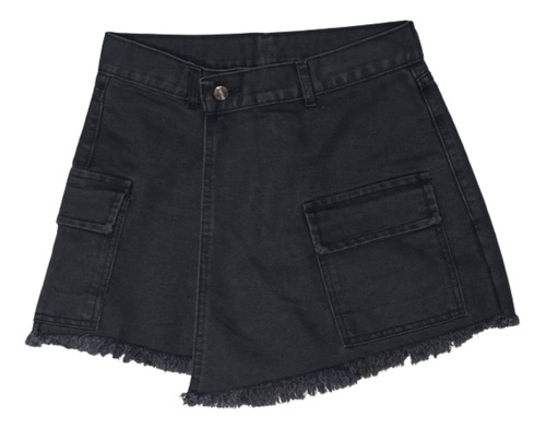 Short Pollera Cargo Aries - Jean Denim Rígido