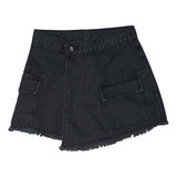 Short Pollera Cargo Aries - Jean Denim Rígido