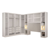 Guarda-roupa Modulado De Casal Safira 002 Mdf Horizonte Cor Branco