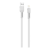 Cable Plano Para iPhone Soul Flat Carga Rápida 3.1a De 1,20m Color Blanco