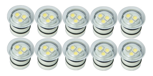 Kit 10 Luminária Balizador Led Jardim 0,5w Frio Prova D´agua