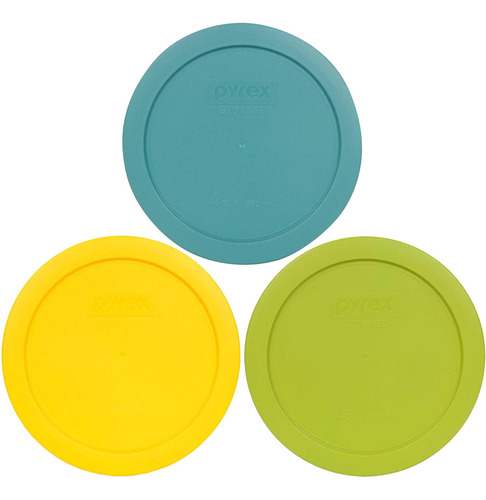 Pyrex 7201-pc 4 Tazas (1) Turquesa, (1) Verde Edamame Y (1) 