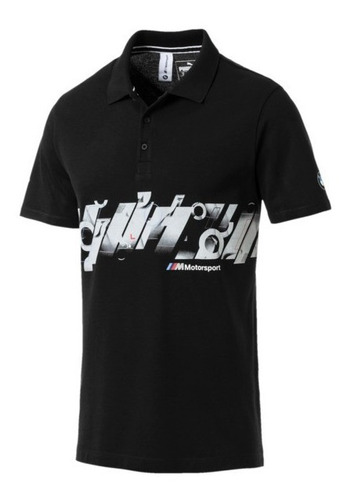 Playera Polo Puma Bmw Motosport Negra Medium (m) Nueva