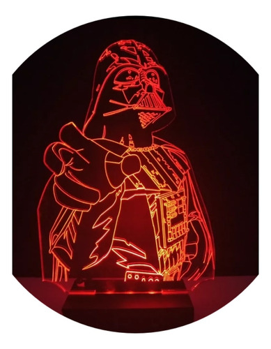 Luminária Abajur Led Darth Vader Star Wars - Com Fontebivolt