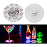 Set 3 Posavasos Con Luz Led Adhesiva Rgb Ideal Para Fiestas