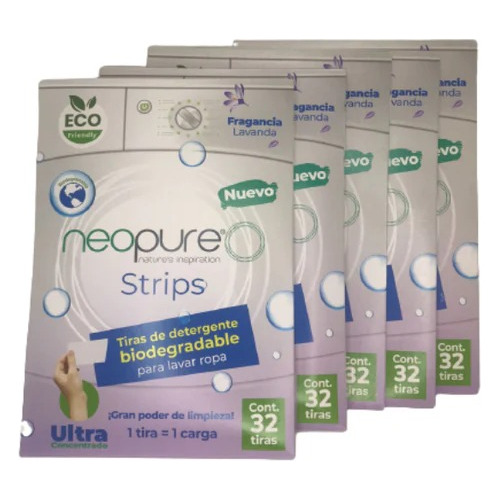 Neopure Strips Detergente En Tiras Eco Biodegradable 5 Pack