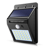 Balizador Solar Parede 30 Led Sensor Presença 2 Funções 6w