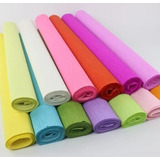 Papel Crepe Pastel 40x60cm Pack X10 Colores Surtidos