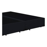 Base Box Queen Bipartido Couro Sintético Preto - 26x158x188