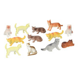 Docena De Figuras De Gatos De Plástico De Juguete De E...