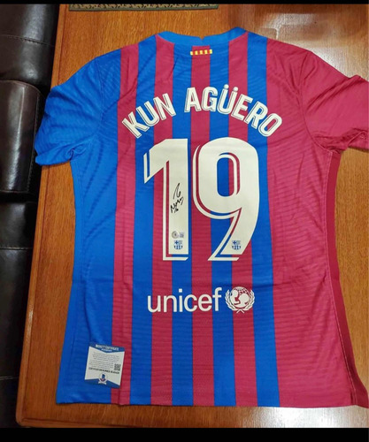 Kun Agüero Jersey Autografiado Y Certificado Por Beckett