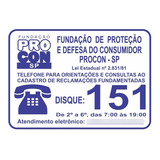 Kit 5 Placas Adesivas Procon Sp Revenda