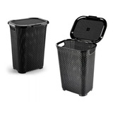 Cesto Para Roupas Rattan Monte Libano Preto 30 Litros