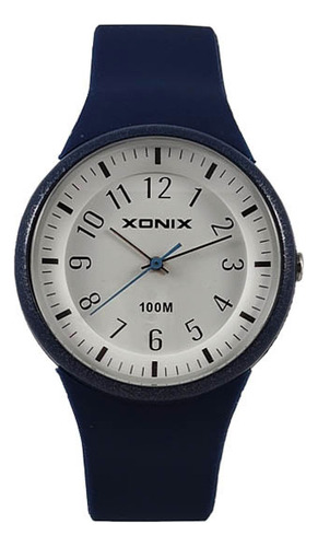 Reloj Xonix Mujer Caucho Azul Numeros Deportivo 100m Pl-a08