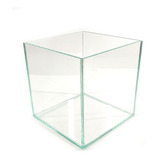 Vaso De Vidro Quadrado Transparente 17x17 Cm Decoração