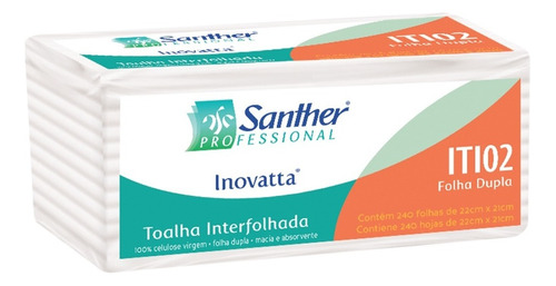 Papel Toalha Interfolha Folha Dupla Inovatta Santher 480 Fl