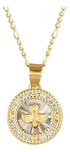 Medalla Para Bautismo  Espíritu Santo Con Cadena Oro 10k