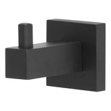 Porta Toalha Cabide Luxo Para Banheiro Quadrado Preto Black