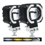 Par Faro Led Cuadrad Ojos Ángel Exploradoras Para Moto Auto