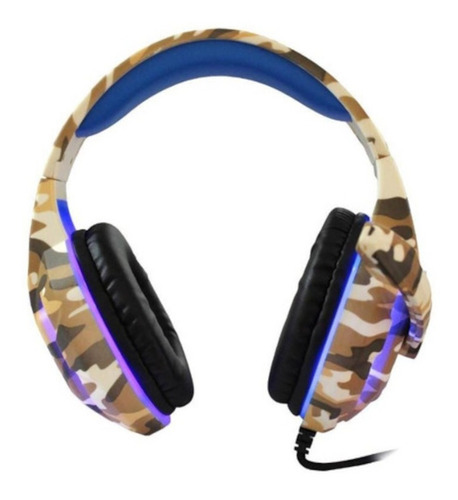 Headset Gamer Tecdrive Px-5- Deserto Led Pc Vídeo Game Cor Azul Camuflado