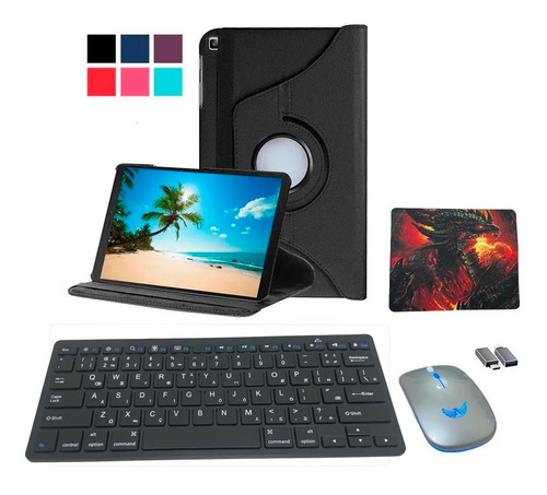 Capa Kit Teclado Mouse Para Tablet Samsung A8 10.5 X200/x205