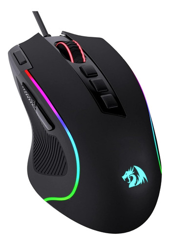 Mouse Redragon M612 Predator Rgb 11 Botones 8000 Dpi Color Negro