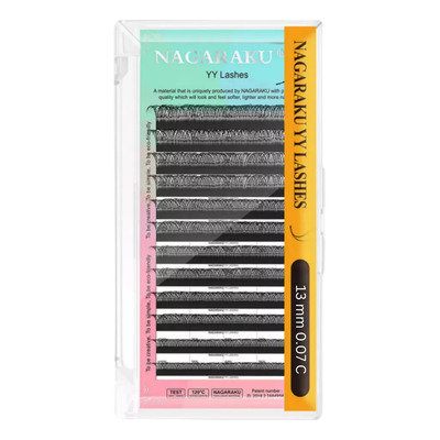 Extensiones de pestañas Nagaraku YY color negro con curvatura de tipo C x unidad | MercadoLibre