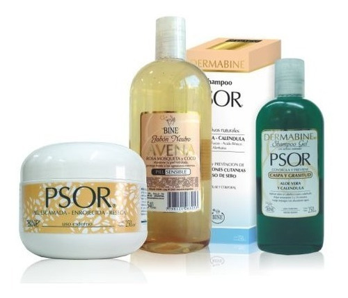 Shampoo Psor + Pote Psor 250 + Gel De Baño Avena 500cc