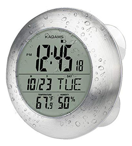 Kadams Reloj De Pared Digital Para Baño O Ducha, Resistente 