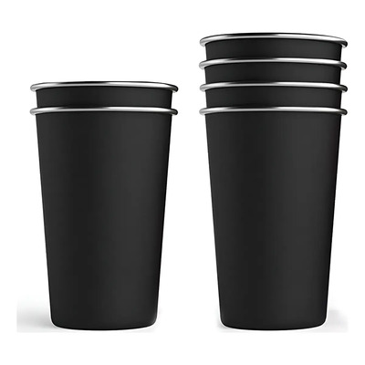 6pack Vasos De Acero Inoxidable Apilable 500ml Negro Bextsrack | MercadoLibre