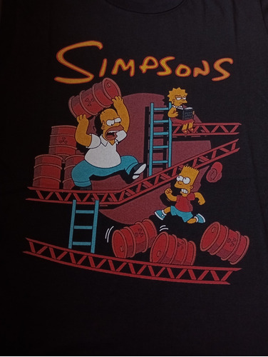 Remera-negra-los Simpsons-donkey Kong