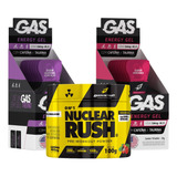 2x Gas Carbo Gel 20 Sachês + Pré Treino Nuclear Rush 100g