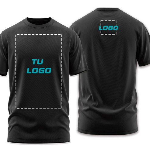 Remera Personalizada Dtf Diseño A3 + Logo - Frente Y Dorso 