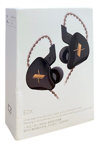 Fone De Ouvido Kz Edx Sem Microfone Preto Original + Nf