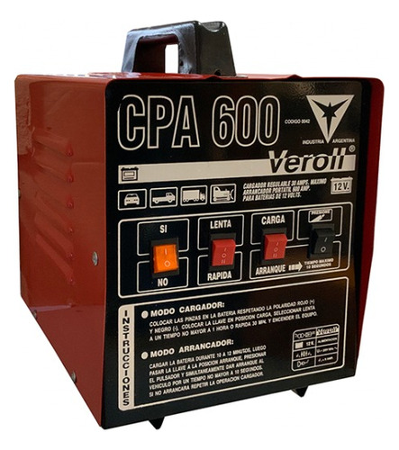 Cargador Arrancador Baterias 30/600 Amp 12v Veroll Ind Arg