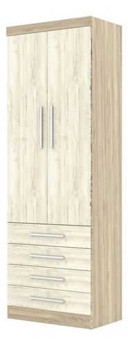 Guarda Roupa Modulado 2 Portas 4 Gavetas 191 Master Avelã Rú Cor Creme