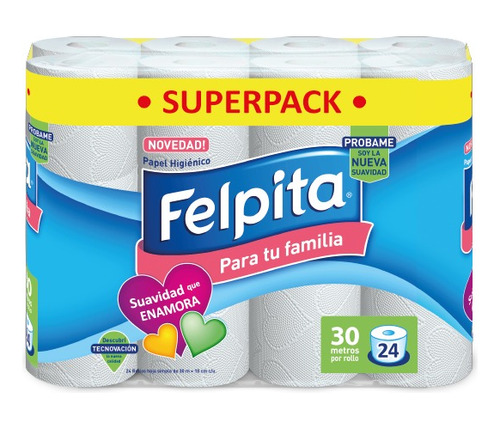 Papel Higiénico Felpita Superpack Simple Hoja 24u X 30metros