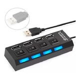 5 Regua Cabo Hub Usb 2.0 De 4 Portas Rápidas Extensão Usb Pc