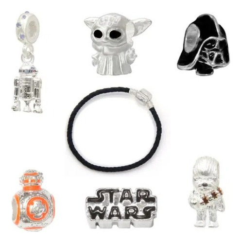 Pulseira Life Star Wars Com 6 Berloques Bracelete Feminino