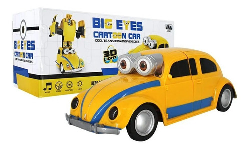 Carro Robot Transformer Vocho Beetle Luz Juguete Niño Color Amarillo Personaje Transformer Vochito