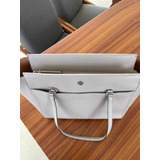 Bolsa Tory Burch Tote Gris En Piel 100% Original