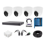 Kit Cctv 4 Cámaras 5mp Color Vu Dvr 8ch 4k 3tb Purz