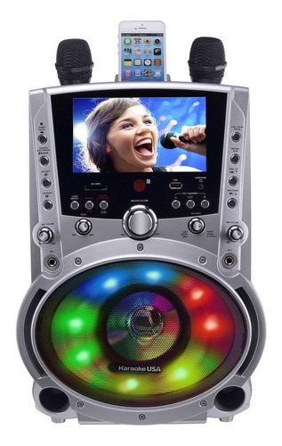 Parlante Karaoke Pantalla 7 PuLG Gf758 Reproductor0 Dvd 50w