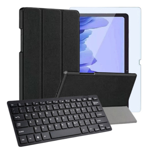 Kit Capa Smart P/ Tablet A7 T500 T505 + Teclado E Película