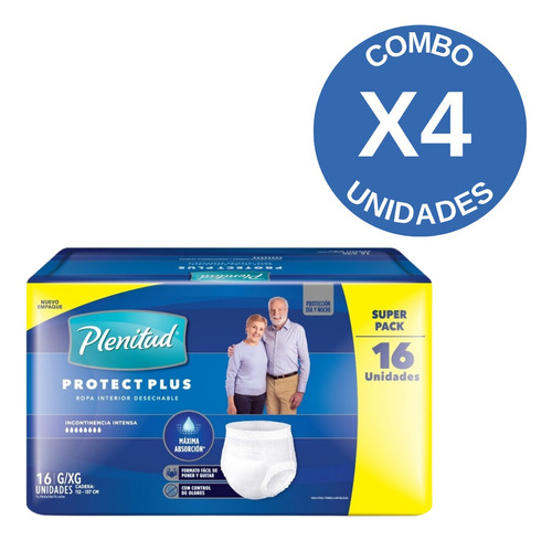 Pack X64 Plenitud Protect Plus Ropa Int. Descartable G/xg