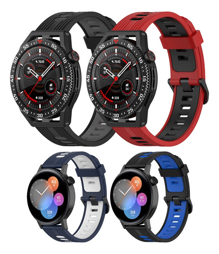 4 Correas Para Huawei Watch 4 3 Pro Gt4 3 2 Silicona Dual