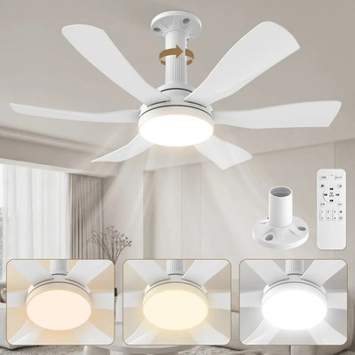 Ventilador De Teto Fansvento 71cm Com Controle Remoto Com Luz, 6 Pás, 6 Velocidades, 3cct, Soquete E27, Função Memória, Temporizador, Silencioso, Rápida Instalação Para Quarto E Sala | Frete grátis